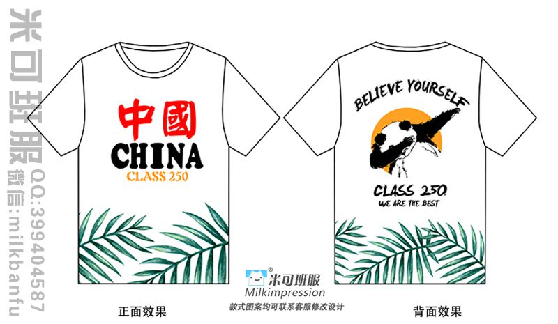 广西省桂林市十一中学250班爱国潮流励志熊猫小清新简约班服